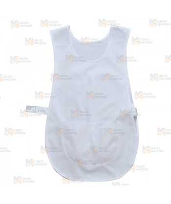 Casulla ajustable con corchetes y bolsillos color blanco
