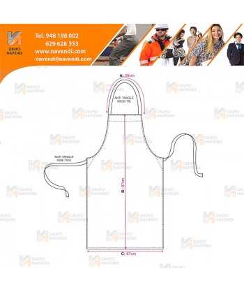 Delantal alimentario con peto largo de PVC