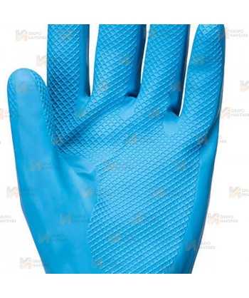 Guantes químicos de látex azul para la industria alimentaria