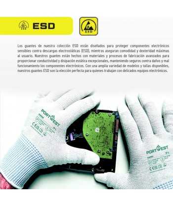 Guantes antiestáticos ESD según la norma EN 1149