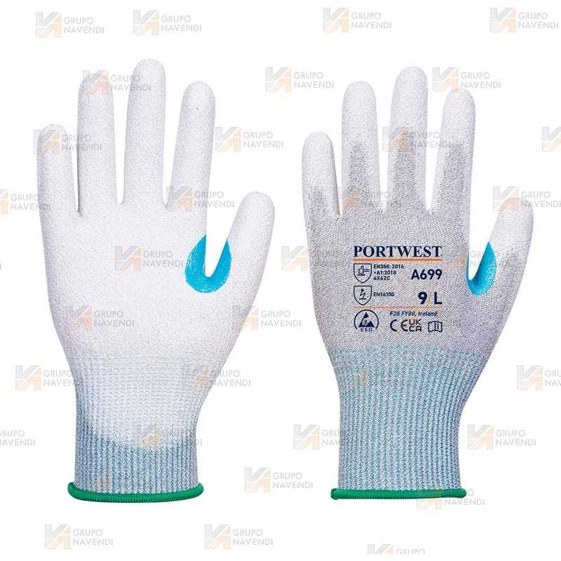 Guantes antiestáticos ESD con refuerzos, táctil  y anticorte nivel C