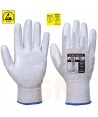 Guantes antiestáticos ESD con palma y yemas de poliuretano