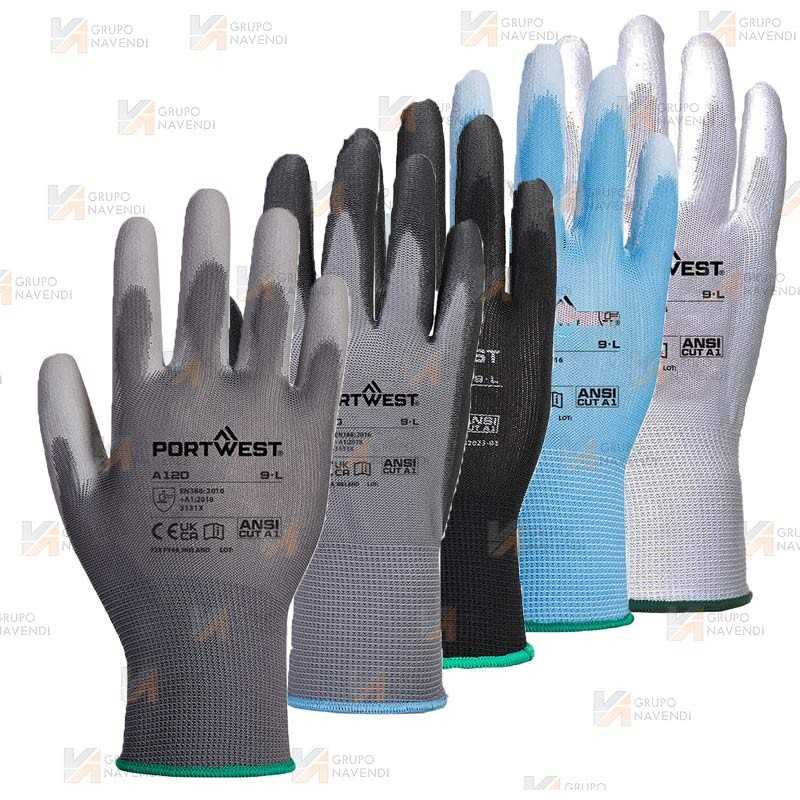 Guantes grip finos de nailon y poliuretano