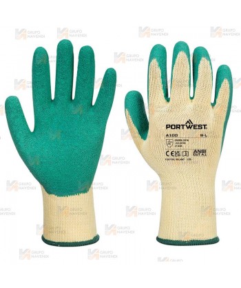 Guantes grip de látex rugoso con soporte de punto galga 10
