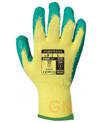 Guantes económico de látex rugoso con soporte de punto