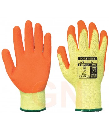 Guantes económico de látex rugoso con soporte de punto