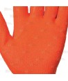 Guantes grip de látex rugoso naranja con soporte de punto