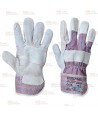 Guantes americanos de serraje y manguitos de algodón