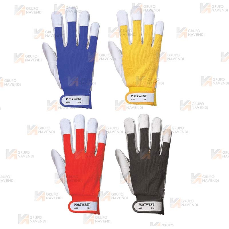 Guantes de piel tipo conductor con dorso fresco
