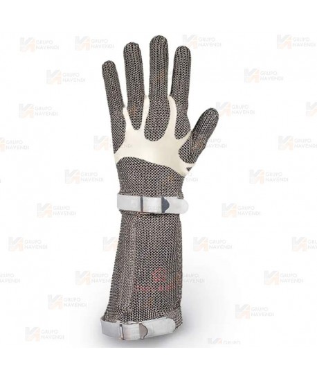 Guantes largos de malla de acero con tensor para alimentación