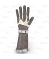Guantes largos de malla de acero con tensor para alimentación