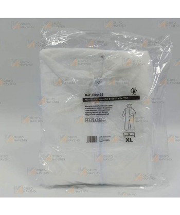 Buzo desechable con capucha y cierre cremallera