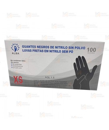 Guantes desechables de Nitrilo negro sin polvo