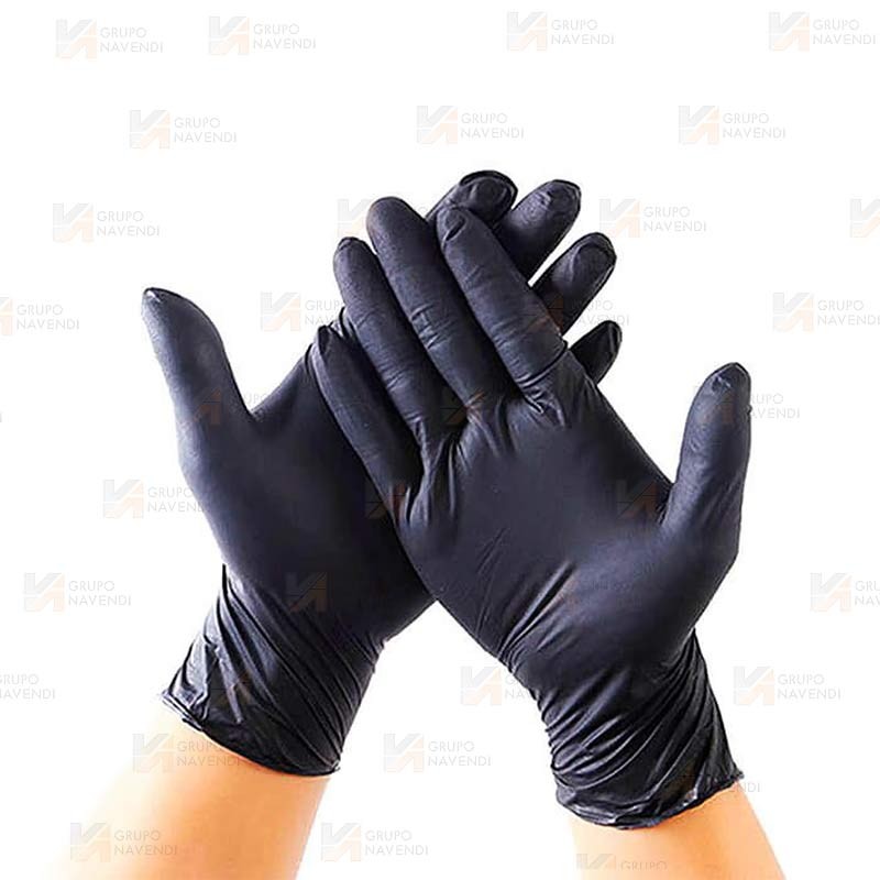 Guantes desechables de Nitrilo negro sin polvo