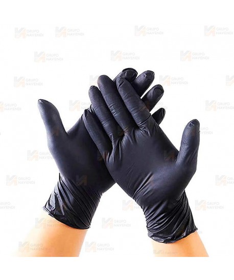 Guantes desechables de Nitrilo negro sin polvo