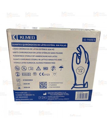 Guantes quirúrgicos estériles de látex sin polvo