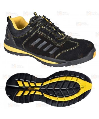 Zapatos deportivo de seguridad S1P color negro y amarillo