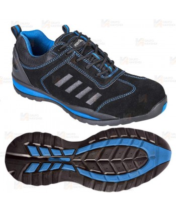 Zapatos deportivo de seguridad S1P color negro y azul