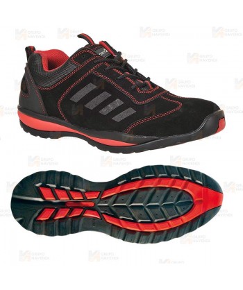 Zapatos deportivo de seguridad S1P color negro y rojo