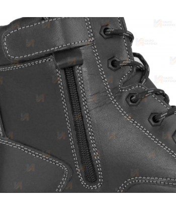 Botas táctica de piel flor de seguridad con cremallera y cordura S3 HRO