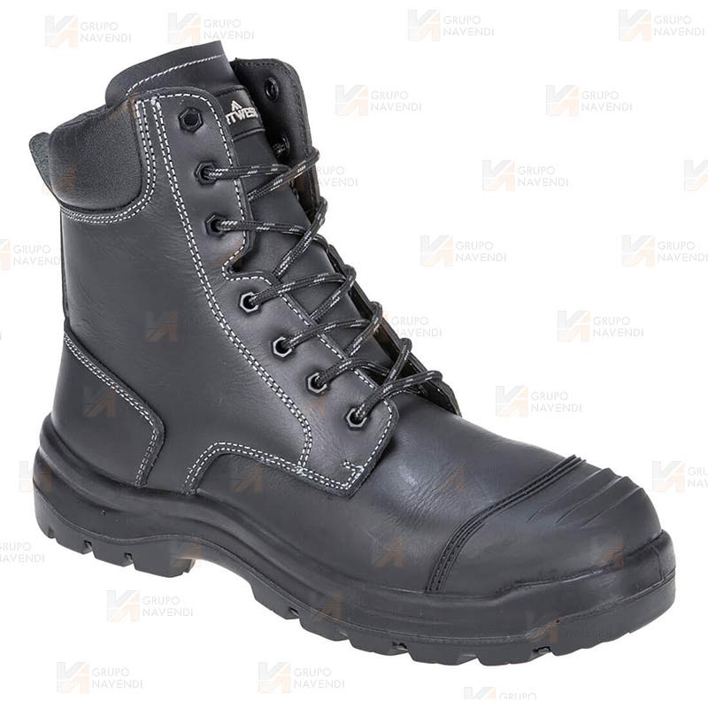 Botas táctica de piel flor de seguridad con cremallera y cordura S3 HRO