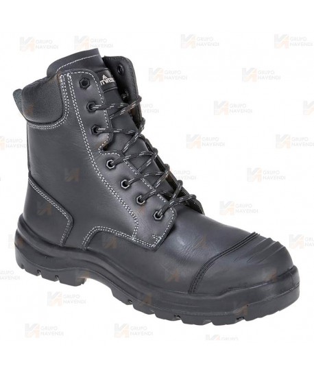 Botas táctica de piel flor de seguridad con cremallera y cordura S3 HRO