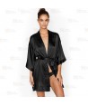 Bata kimono negra desechable con bolsillo (100 und)