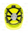 Casco de protección con identificador y barbuquejo de 4 puntos color amarillo