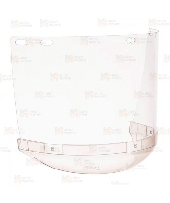 Pantalla facial de policarbonato con protector de barbilla