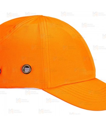 Gorra de protección con visera larga color naranja flúor