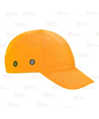 Gorra de protección con visera larga color naranja flúor