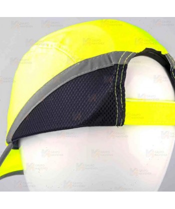 Gorra de protección transpirable y de alta visibilidad color amarillo flúor