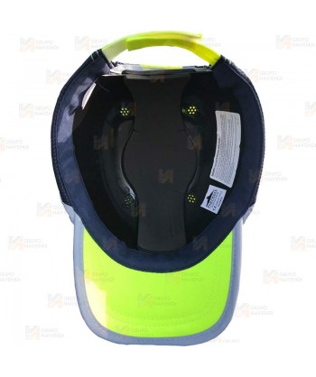 Gorra de protección transpirable y de alta visibilidad color amarillo flúor