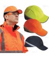 Gorra de protección transpirable y de alta visibilidad color amarillo flúor