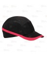 Gorra de protección transpirable color negro y rojo