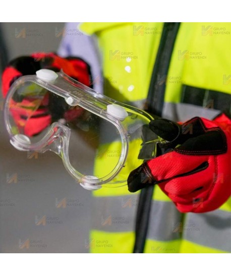 Gafas de ventilación indirecta con montura flexible de PVC
