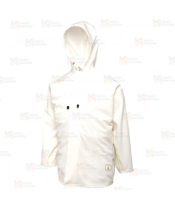 Chaqueta impermeable para industria alimentaria (300 gr/m²) color blanco