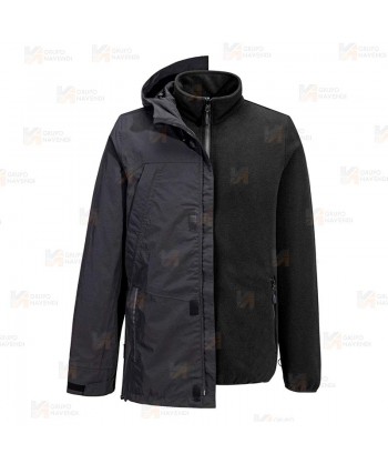 Parka 3 en 1, impermeable, transpirable y corta-viento