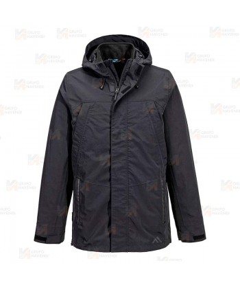 Parka 3 en 1, impermeable, transpirable y corta-viento color azul negro