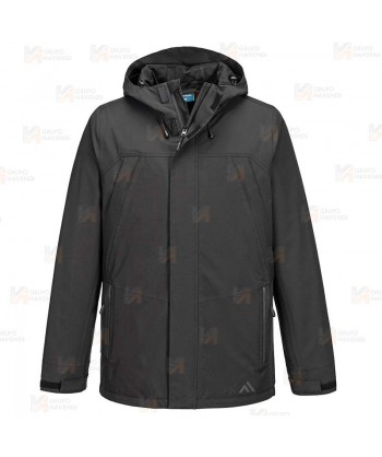 Parka impermeable y transpirable con capucha color negro