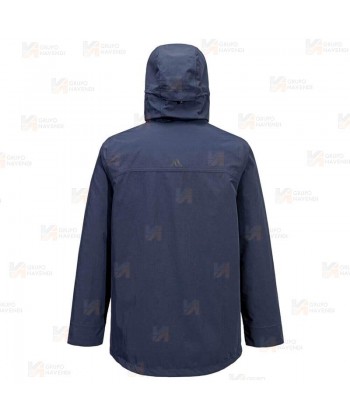Parka impermeable y transpirable con capucha color azul marino