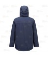Parka impermeable y transpirable con capucha color azul marino