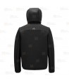 Cazadora softshell de tres capas, con capucha color negro