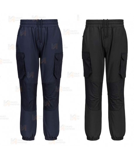 Pantalón laboral con refuerzos y con tejido elástico