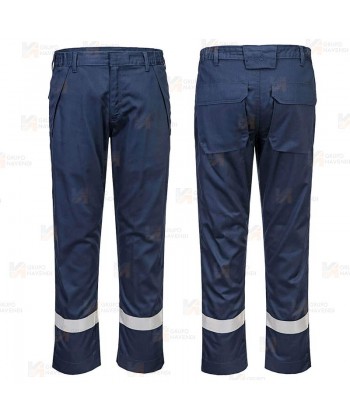 Pantalón ignífugo multinorma muy grueso y resistente color azul marino
