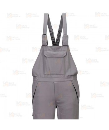 Pantalón peto ignífugo multinorma, económico y muy resistente color gris oscuro
