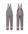 Pantalón peto ignífugo multinorma, económico y muy resistente color gris oscuro