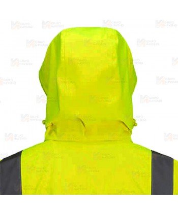 Parka con membrana PU impermeable monocolor alta visibilidad color amarillo flúor