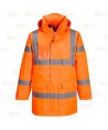 Parka con membrana PU impermeable monocolor alta visibilidad color naranja flúor