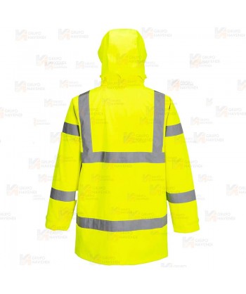 Parka con membrana PU impermeable monocolor alta visibilidad color amarillo flúor